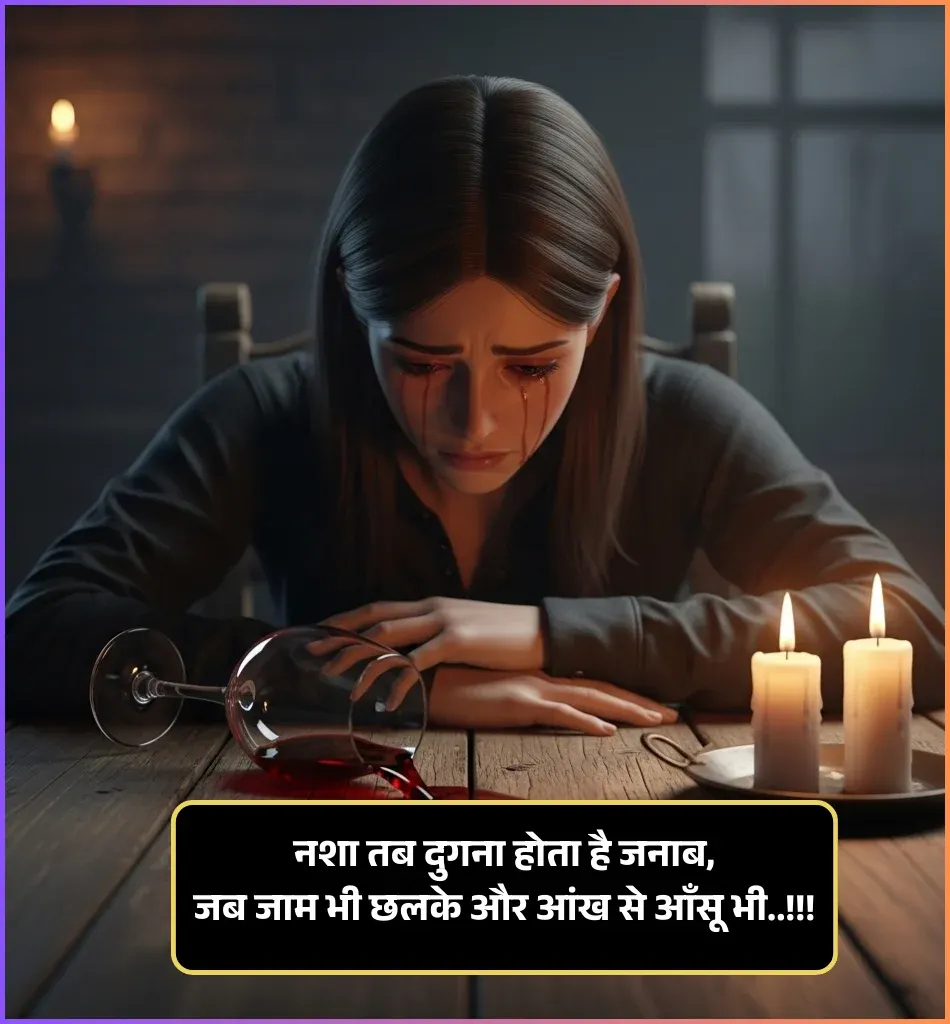 🍺 2 Lines Nasha Sharab Shayari