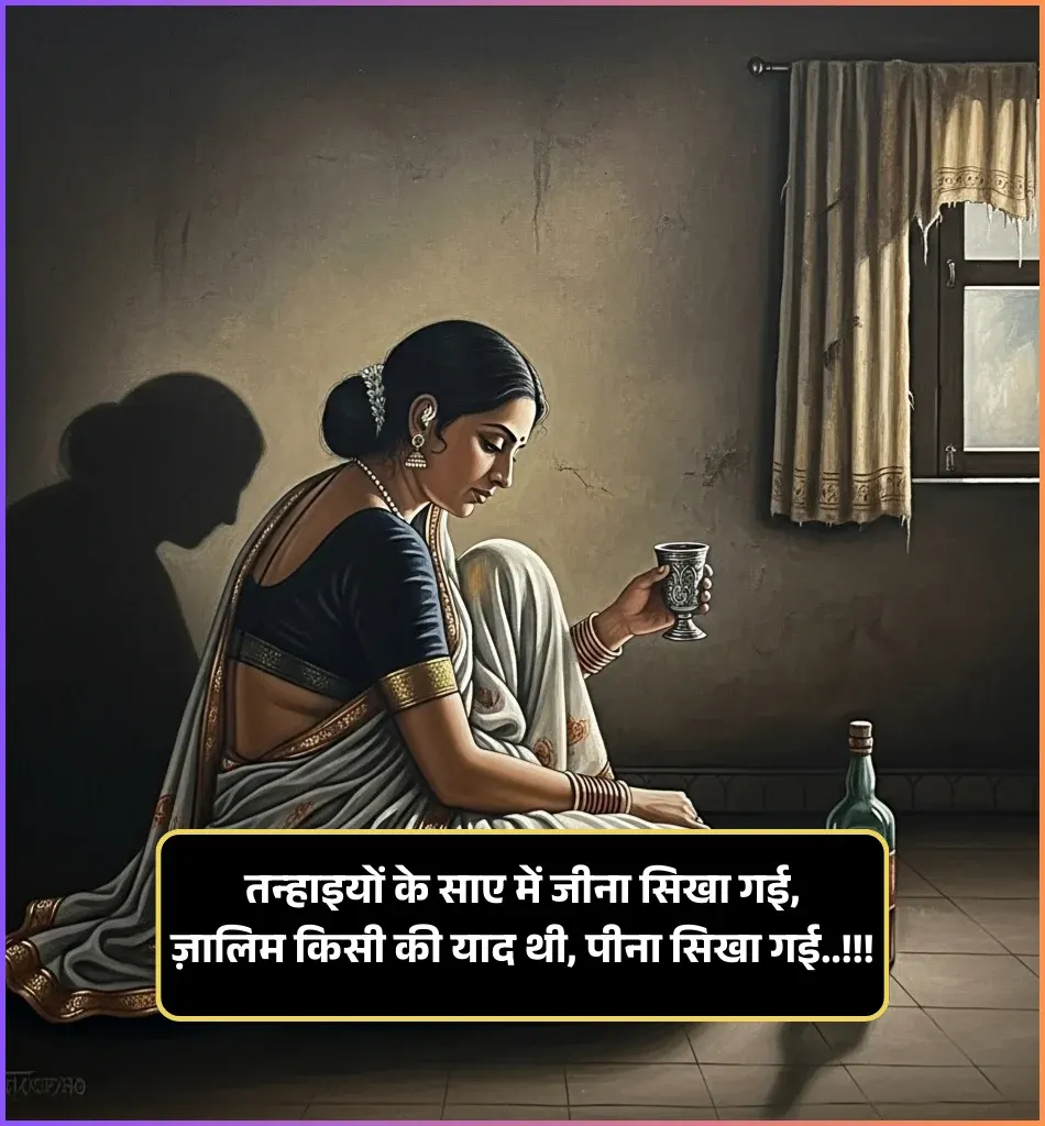 😢 Sad Sharab Shayari 2 Lines